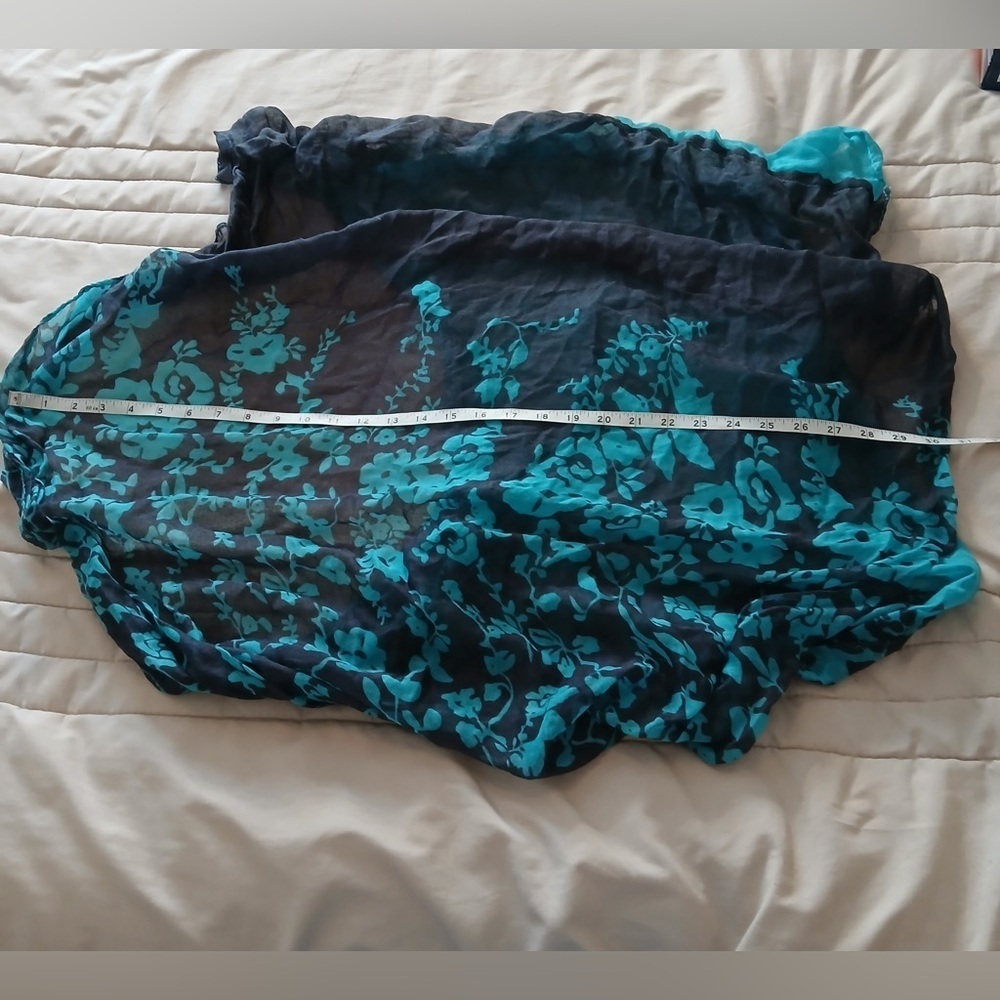 Blue Floral Infinity Scarf - Picture 3 of 5